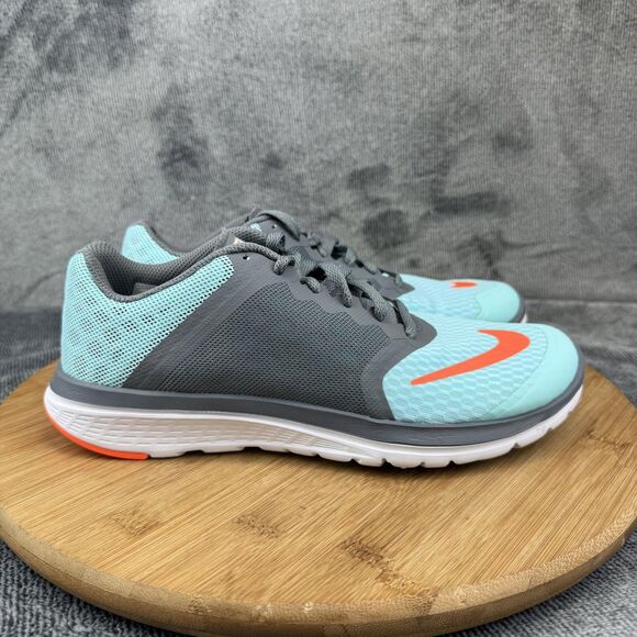 Nike FS Lite Run 3 Running Shoes Womens Size 6.5 Gray Teal Aqua Mesh 807145-400 - Picture 1 of 10